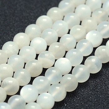 Natural White Moonstone Beads Strands, Grade A-, Round, 6mm, Hole: 1mm, about 63pcs/strand, 15.7 inch(40cm)