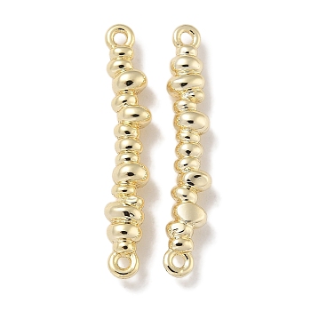 Brass Chip Beaded Connector Charms, Real 14K Gold Plated, 22.5x4x3mm, Hole: 1mm