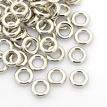 CCB Plastic Linking Rings, Platinum, 8x2mm, Hole: 4mm