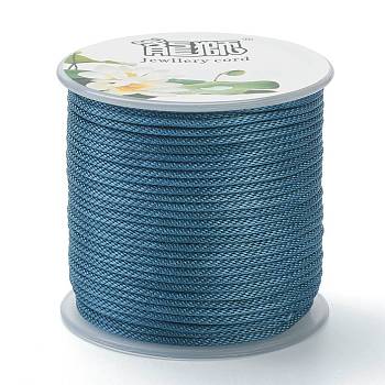 Polyester Braided Cords, for Jewelry Making Beading Crafting, Steel Blue, 1.5mm, about 21.87 yards(20m)/roll