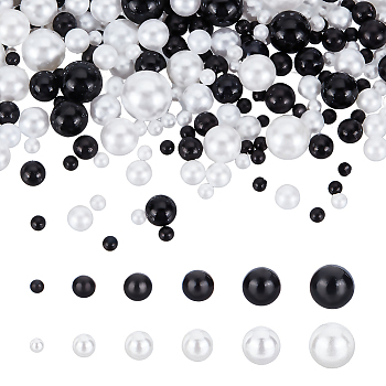 Imitation Pearl Acrylic Beads, No Hole, Round, Mixed Color, 2.5~8mm