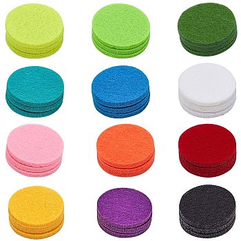 Fibre Perfume Pads, Essential Oils Diffuser Locket Pads, Flat Round, Mixed Color, 30x3.5mm, 12colors, 20pcs/color, 240pcs/set
