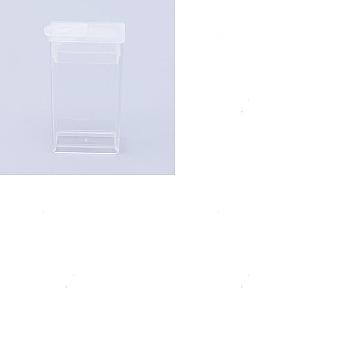 Plastic Bead Containers, Flip Top Bead Storage, For Seed Beads Storage Box, Rectangle, Clear, 5x2.7x1.2cm, Hole: 9x10mm, Capacity: 3ml(0.10fl. oz)