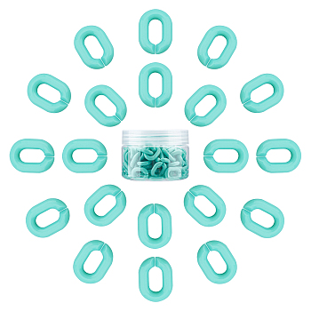 Gorgecraft Acrylic Linking Rings, Quick Link Connectors, For Jewelry Chains Making, Oval, Aquamarine, 19x14x4.5mm, Hole: 11x5.5mm, 100pcs/box