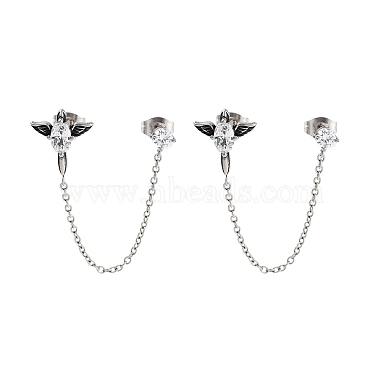 Clear Wing 316 Surgical Stainless Steel Stud Earrings