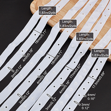 Ahademaker 8 ヤード 4 スタイル プラスチック スナップ ボタン テープ(DIY-GA0005-12)-2