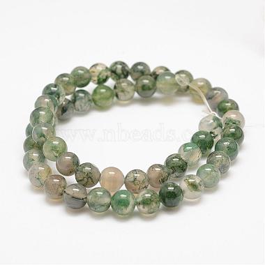 Natural Moss Agate Beads Strands(G-F453-8mm)-2