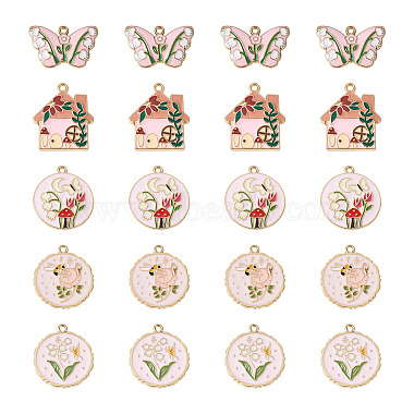 20Pcs 5 Style Rack Plating Alloy Enamel Pendants(ENAM-YS0001-09)-10