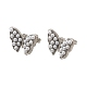 Rack Plating Butterfly Brass & ABS Imitation Pearl Stud Earrings(EJEW-I310-14P)-2