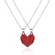 Valentine's Day Stainless Steel Magnetic Heart-shaped Couples Necklace Set with Peach Heart Pendant(RE7695-9)-1