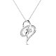 TINYSAND Rhodium Plated 925 Sterling Silver Heart to Heart Necklace(TS-N463-S)-1
