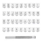 DIY Letter and Number Stamping Punch Tool Set, Zine Alloy Stamps and Handle Sets, Platinum, 95x145x18mm(TOOL-WH0164-02P-02)