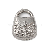 Non-Tarnish 304 Stainless Steel Pendants, Handbag Charm, Stainless Steel Color, 14x10x3.5mm, Hole: 2x4mm(STAS-N103-49P)