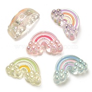 UV Plating Rainbow Iridescent Acrylic Enamel Beads, Rainbow, Mixed Color, 17x29x11mm, Hole: 3.5mm(X-OACR-G012-08)