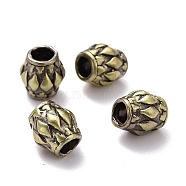 Tibetan Style Brass Beads, Cadmium Free & Lead Free, Column, Brushed Antique Bronze, 6.5x6mm, Hole: 2.5mm(X-KK-P214-09BAB)