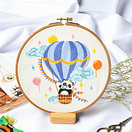 DIY Display Decoration Embroidery Kit, Including Embroidery Needles & Thread, Cotton Fabric, Panda Pattern, 177x172mm(SENE-PW0003-074B)