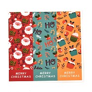 Christmas Themed Coated Paper Sealing Stickers, Rectangle with Word Merry Christmas, for Gift Packaging Sealing Tape Decoration, Colorful, 95x100x0.2mm, Sticker: 90x30mm(DIY-A018-06A)