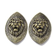 Tibetan Style Brass Pendants, Cadmium Free & Lead Free, Lion, Antique Bronze, 41.5x27.5x9mm, Hole: 6x1.8mm(KK-M284-19AB)