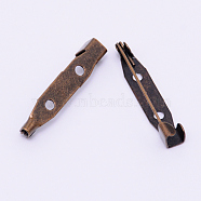 Iron Brooch Findings, Back Bar Pins, Antique Bronze, 30x5.5x6mm, Hole: 2mm, Pin: 0.5mm(IFIN-WH0055-01B-AB)