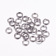 Eco-Friendly Brass Jump Rings, Open Jump Rings, Cadmium Free & Lead Free, Gunmetal, 5x0.8mm, 20 Gauge, Inner Diameter: 3.4mm, Hole: 3mm, about 2374pcs/133g(KK-M165-5mm-03B-RS)
