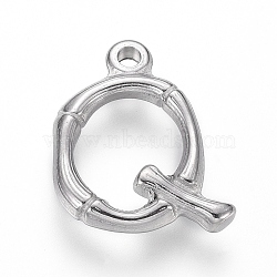 304 Stainless Steel Pendants, Bamboo Shaped Letter, Stainless Steel Color, Letter.Q, 17.5~19x10~16x3~4mm, Hole: 1.8~2mm(STAS-G214-38P-Q)