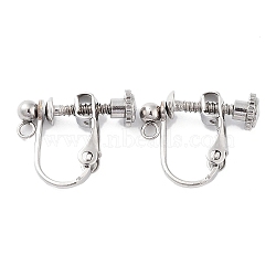 Non-Tarnish 316 Stainless Steel Clip-on Earring Findings, Stainless Steel Color, 16x13x5mm, Hole: 1.5mm(X-STAS-K274-09P)