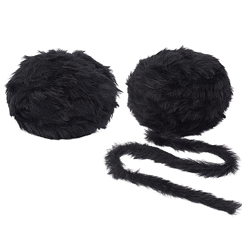 32M Polyester Yarn, Hand Knitting Threads, for Sweater Scarf Fabric Needlework Craft, Black, 18~22x0.5mm, about 50g/skein
