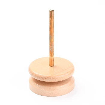 Rotatable Wooden Yarn Spinner, Thread Holder, BurlyWood, 18x10cm