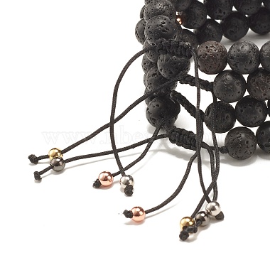 Bracelet en perles de pierre de lave en fil de nylon tressé(BJEW-JB07497)-5
