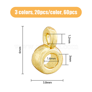 60Pcs 3 Colors Brass Tube Bails(KK-FH0005-40)-2