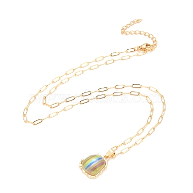 Ожерелье гордости цвета радуги(NJEW-H160-03G)-2
