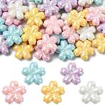 40Pcs 5 Colors Opaque Acrylic Beads, Flower, AB Color Plated, Mixed Color, 22.5x23.5x8.5mm, Hole: 2.7mm, 8pcs/color(OACR-FS0002-84)