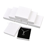6Pcs Square Cardboard Necklace Box, Jewelry Storage Case with Velvet Sponge Inside, for Necklaces, WhiteSmoke, 8.8x8.8x2.65cm(CBOX-YW0001-05E)