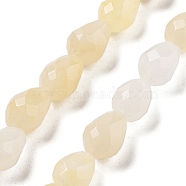 Natural Topaz Jade Beads Strands, Faceted Teardrop, 10x7mm, Hole: 1.2mm, about 20pcs/strand, 7.87''(20cm)(G-P520-B13-01)