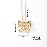 Fashionable and Elegant Butterfly Brass Rhinestone Pendant Necklaces, with Cable Chain for Women Girl, Golden, 15.75 inch(40cm)+5cm(QH8732-4)