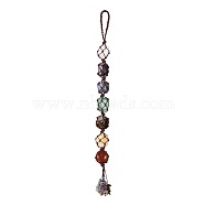 Handmade Natural Gemstone Hanging Ornament, for Car Rear View Mirror Decoration, 350mm(PW-WG61146-01)