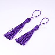 Tassels Decorations, Blue Violet, 135x6mm, about 100strands/bundles(HJEW-D023-13)