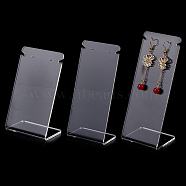 3Pcs 3 Styles Transparent Acrylic Earring Display Stands Set, L Shapes, Clear, 4.1~5x5.4x9.9~14.5cm, 1pc/style(EDIS-WH0006-41)