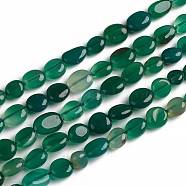 Natural Green Onyx Agate Beads Strands, Tumbled Stone, Dyed & Heated, Nuggets, 10~15x7.5~11.5x7.5~12.5mm, Hole: 1mm, about 36pcs/Strand, 15.67 inch(39.8 cm)(G-D0002-D61)