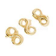 Brass Double Opening Lobster Claw Clasps, Infinity, Light Gold, 13x8.5x3mm(KK-CJC0006-01LG)