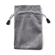 Velvet Packing Pouches, Drawstring Bags, Rectangle, Dark Gray, 15.5x9.5x0.25cm(TP-WH0013-007B-03)