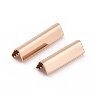 Brass Ribbon Crimp Ends, Crimp End Findings, Light Gold, 25x7mm(KK-WH0034-52KCG-02)