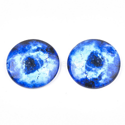 Starry Sky Pattern Printed Glass Cabochons, Half Round/Dome, Colorful, 25x6~6.5mm(X-GGLA-N004-25mm-D81)