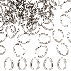 100PCS 304 Stainless Steel Quick Link Connectors, Linking Rings, Oval, Stainless Steel Color, 8x7x2mm(STAS-SC0005-42)