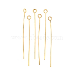 Ion Plating(IP) 304 Stainless Steel Eye Pins, Real 18K Gold Plated, 24 Gauge, 34x0.5mm, Hole: 1.9mm(STAS-I320-A19-G)