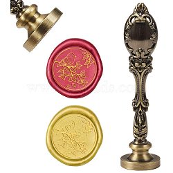 DIY Scrapbook, Brass Wax Seal Stamp and Alloy Handles, Bird Pattern, 103mm, Stamps: 2.5x1.45cm(AJEW-WH0128-14AB)