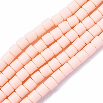Polymer Clay Bead Strands, Column, Lavender Blush, 5~7x6mm, Hole: 1.5~2mm, about 61~69pcs/strand, 15.74 inch
