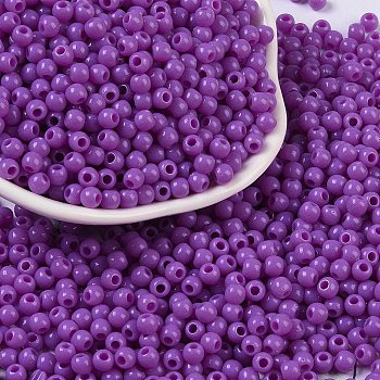 Opaque Acrylic Beads, Round, Blue Violet, 4x3.5mm, Hole: 1.6mm, about 18000pcs/500g