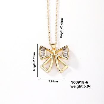 Fashionable and Elegant Butterfly Brass Rhinestone Pendant Necklaces, with Cable Chain for Women Girl, Golden, 15.75 inch(40cm)+5cm