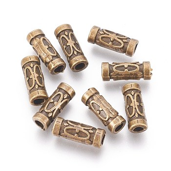 Tibetan Style Alloy Tube Beads, Cadmium Free & Lead Free, Antique Bronze, 13x5mm, Hole: 2.5mm